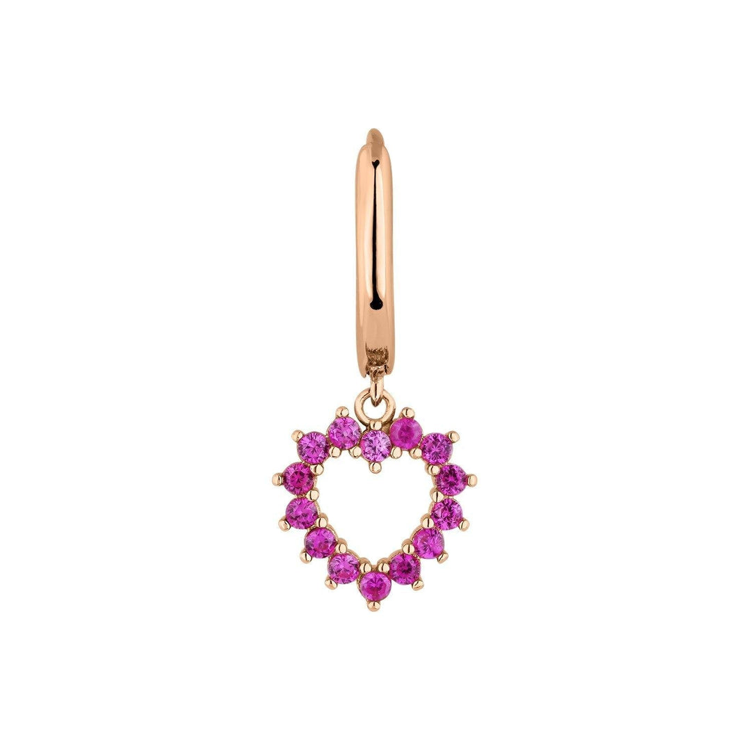 PENDIENTE ARO CON CORAZÓN PLATA ZIRA - Blissou Jewelry