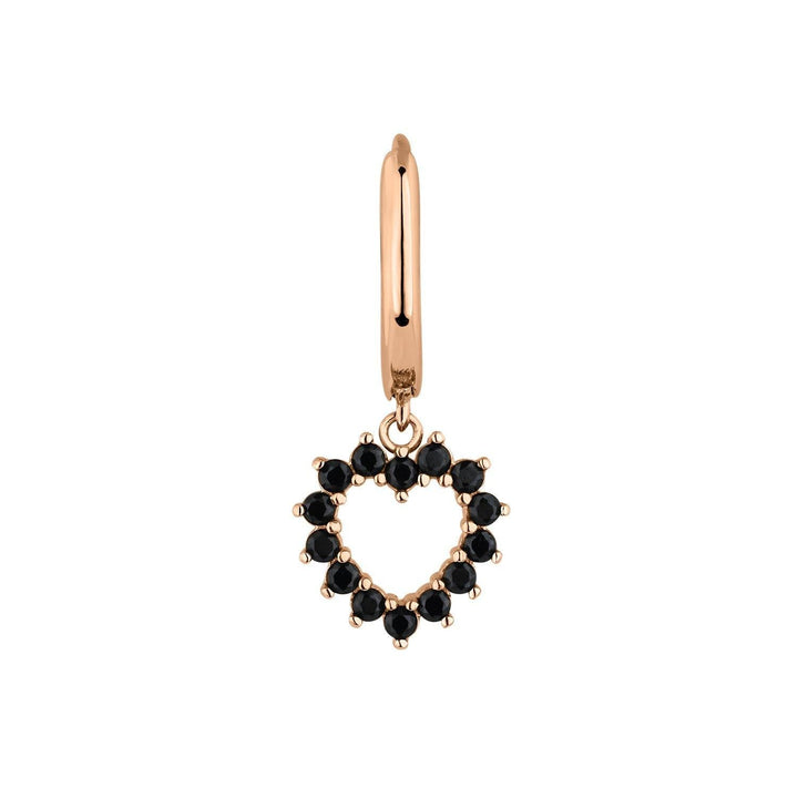 PENDIENTE ARO CON CORAZÓN PLATA ZIRA - Blissou Jewelry